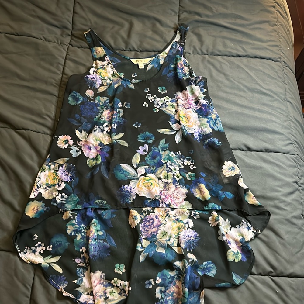 Decree sheer top with lowered back